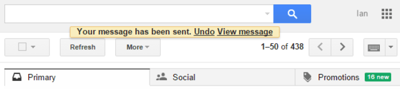 Google Undo send feature
