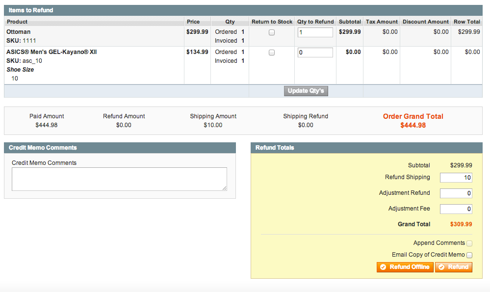 5 easy steps to process ONLINE REFUND in Magento
